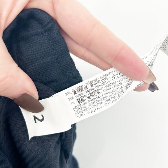 Zara Womens Casual Lounge Work Knit Career Cuffed Hem‎ Sweat Pants Size M Navy - Picture 8 of 9